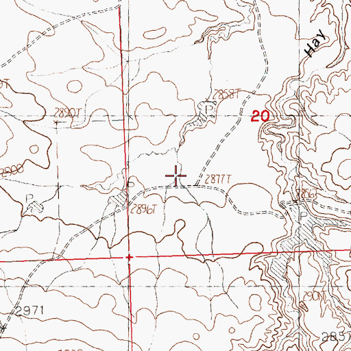 Topographic Map of Cottonwood Dam, MT