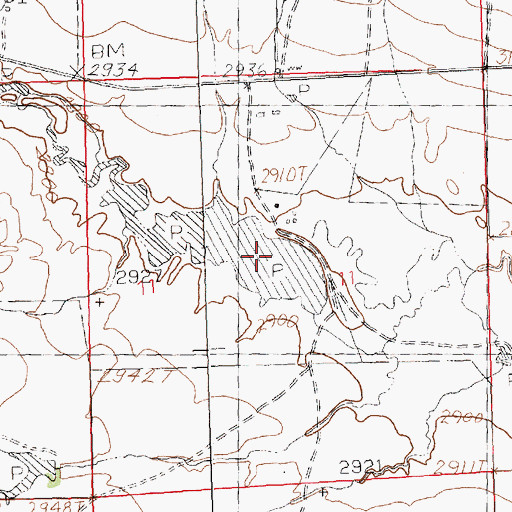 Topographic Map of Sluggett Number 1 Dam, MT