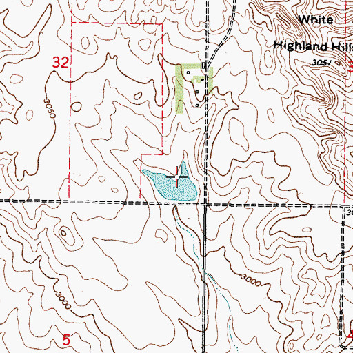 Topographic Map of Ghost Number 5 Dam, MT