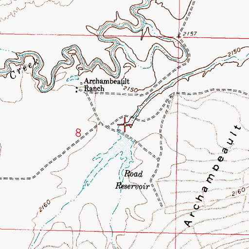 Topographic Map of Road Reservoir Dam, MT