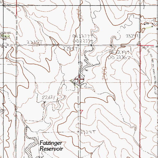 Topographic Map of Zinger Number 1 Dam, MT