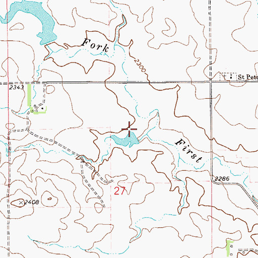 Topographic Map of A Peterson Dam, MT