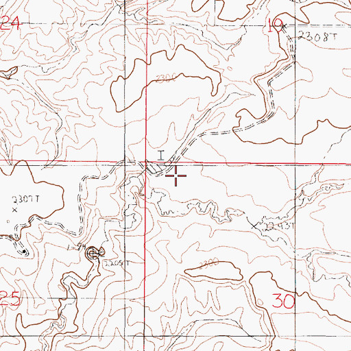 Topographic Map of Martin Number 1 Dam, MT