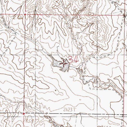 Topographic Map of Frady Number 3 Dam, MT