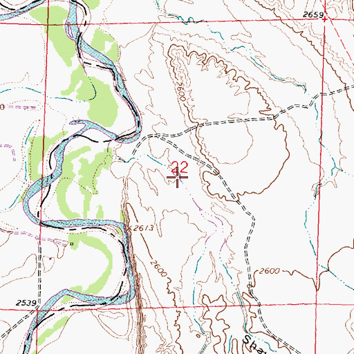 Topographic Map of Shaw Number 3 Dam, MT