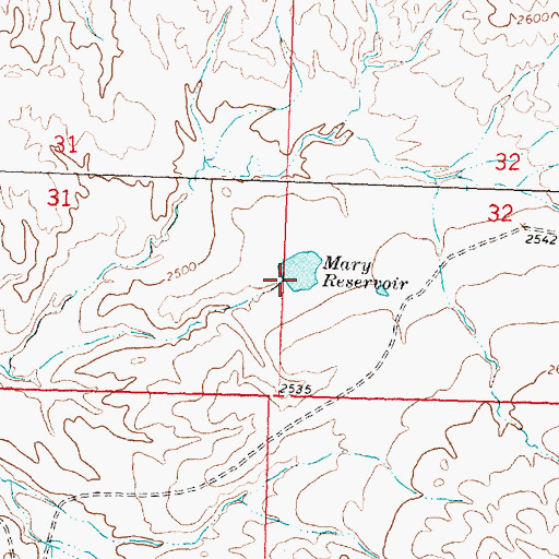 Topographic Map of Mary Dam, MT