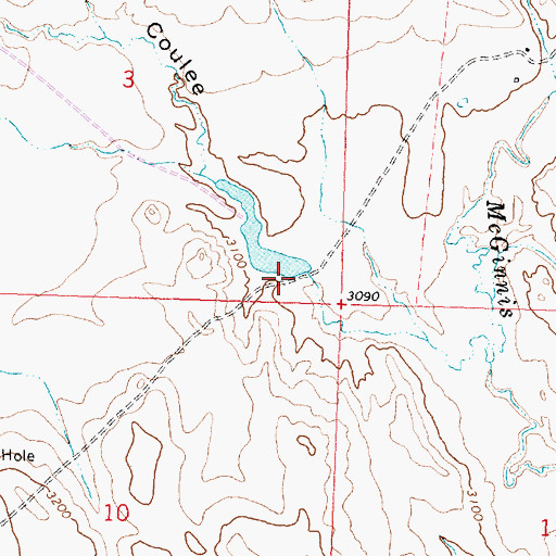 Topographic Map of Galt Number 28 Dam, MT