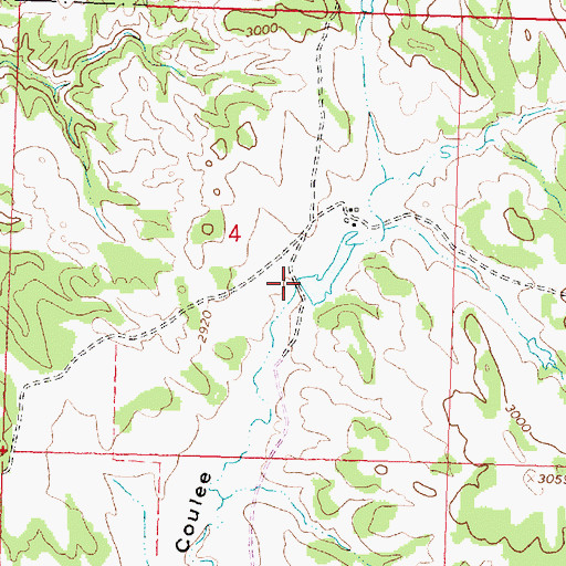 Topographic Map of Bronze Dam, MT