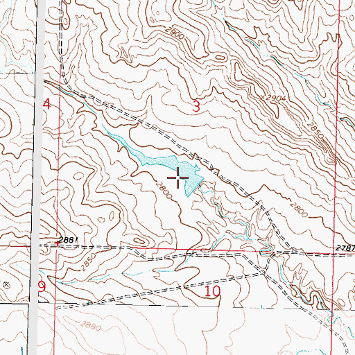 Topographic Map of Happy Jack Number 1 Dam, MT