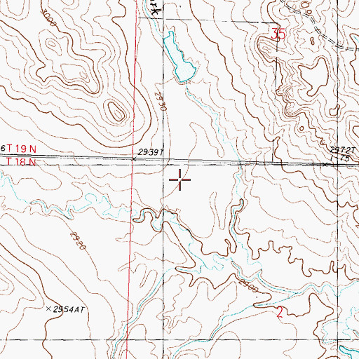 Topographic Map of Merlin Dam, MT