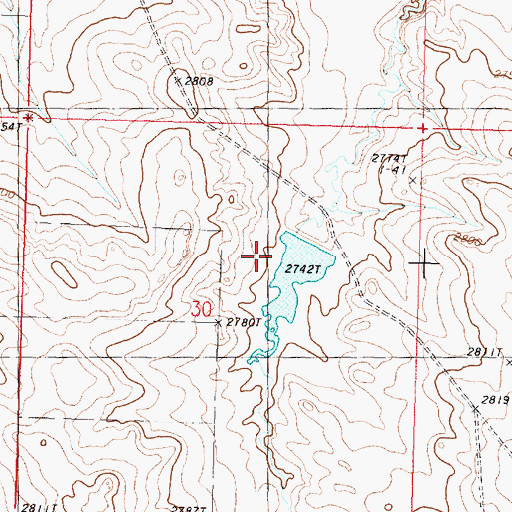 Topographic Map of Big Mac Number 1 Dam, MT