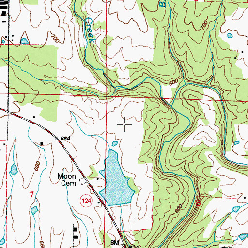 Topographic Map of Wingert Lake Dam, AR