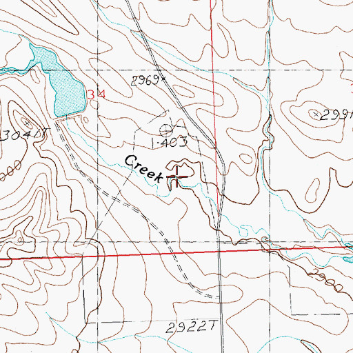 Topographic Map of Manuel Number 1 Dam, MT