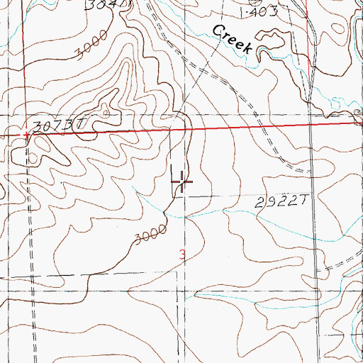 Topographic Map of Manuel Number 2 Dam, MT