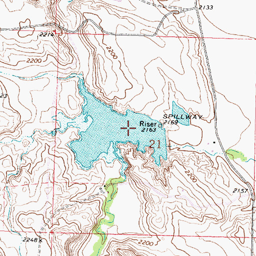 Topographic Map of Halverson Dam, MT