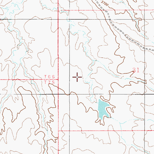 Topographic Map of Square Butte Reservoir Dam, MT