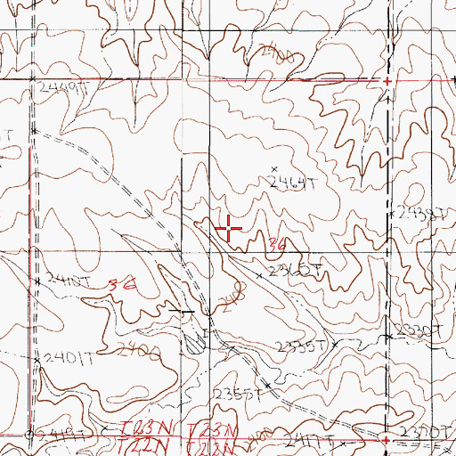 Topographic Map of Berrys Land Number 2 Dam, MT