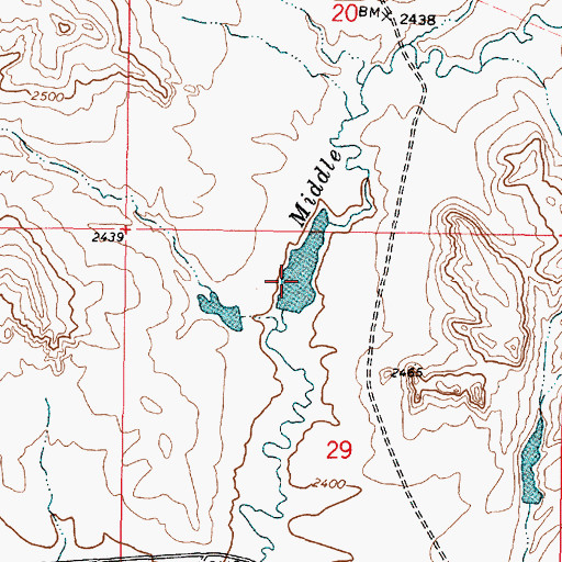 Topographic Map of Crow Number 2 Dam, MT