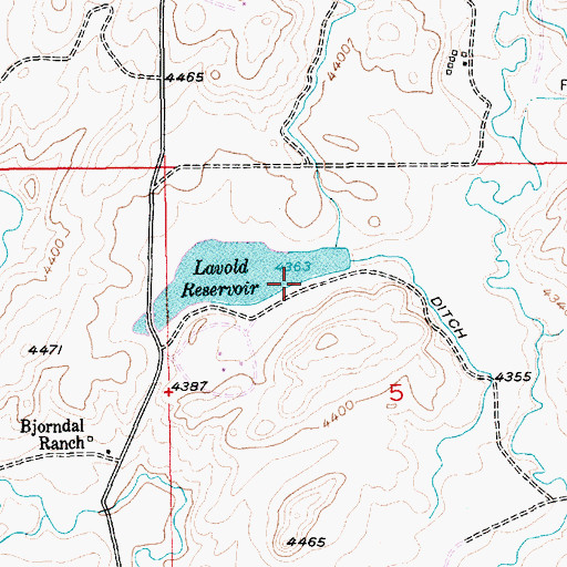 Topographic Map of Lavold Dam, MT