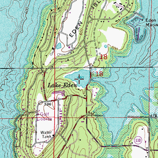Topographic Map of Eden Isle Lake Dam, AR
