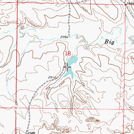 Topographic Map of Withee Number 2 Dam, MT