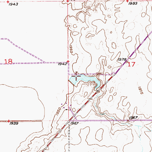 Topographic Map of Dewey Dam, MT