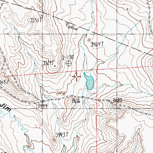 Topographic Map of Willow Dam, MT