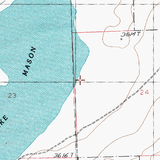 Topographic Map of Lake Mason National Wildlife Refuge Dam, MT