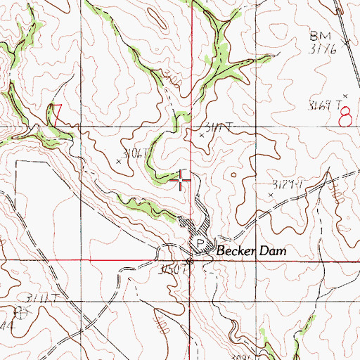 Topographic Map of Spider Dam, MT