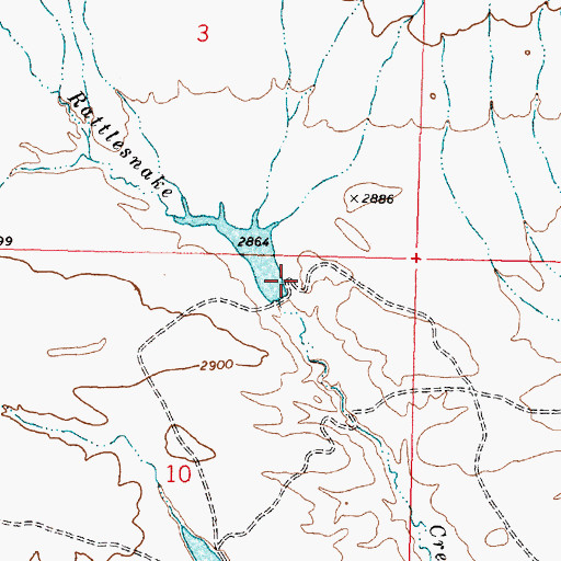 Topographic Map of Whaley Number 11 Dam, MT