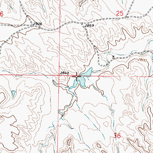 Topographic Map of Hunt Number 2 Dam, MT