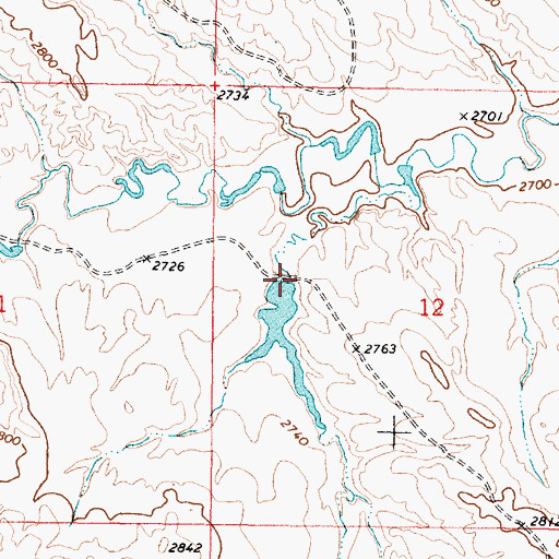 Topographic Map of French Number 16 Dam, MT