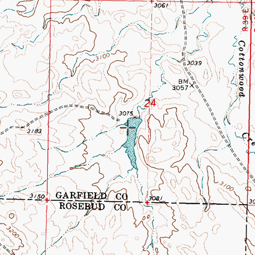 Topographic Map of Beecher Number 5 Dam, MT
