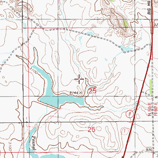 Topographic Map of Halmans Number 1 Dam, MT