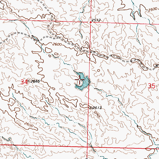 Topographic Map of Toprail Dam, MT