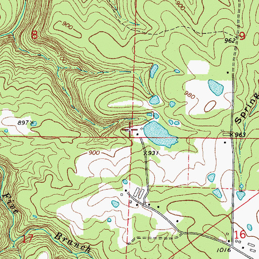 Topographic Map of Bullard Lake Dam, AR