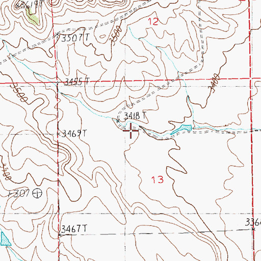Topographic Map of Eva Murphy Number 1 Dam, MT