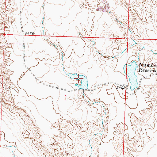 Topographic Map of Barnard Dam, MT