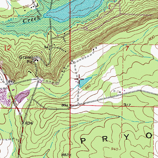 Topographic Map of Dunaway Lake Dam, AR