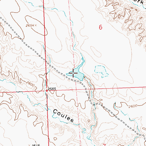 Topographic Map of White Rock Dam, MT