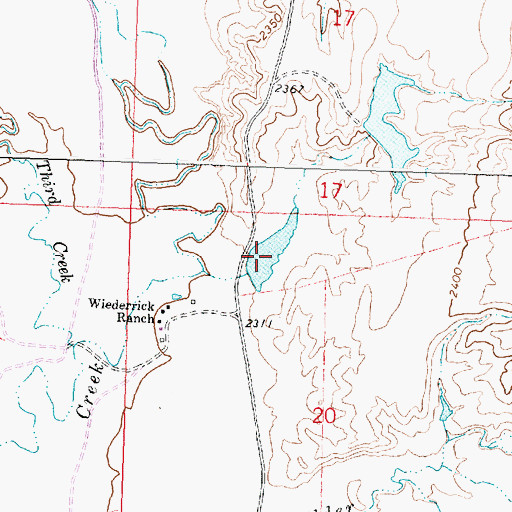 Topographic Map of Wiederrick Dam, MT