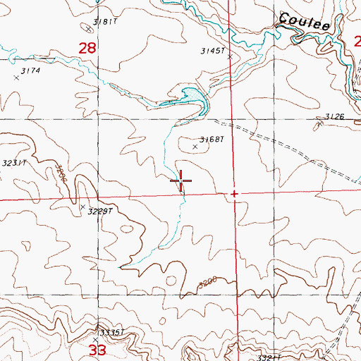 Topographic Map of Powell Number 2 Dam, MT