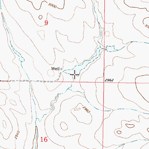 Topographic Map of Rock Springs Dam, MT