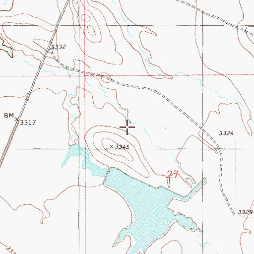 Topographic Map of Earl Krietel Number 3 Dam, MT