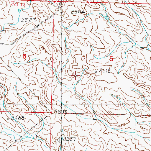 Topographic Map of Number 2 Reservoir Dam, MT