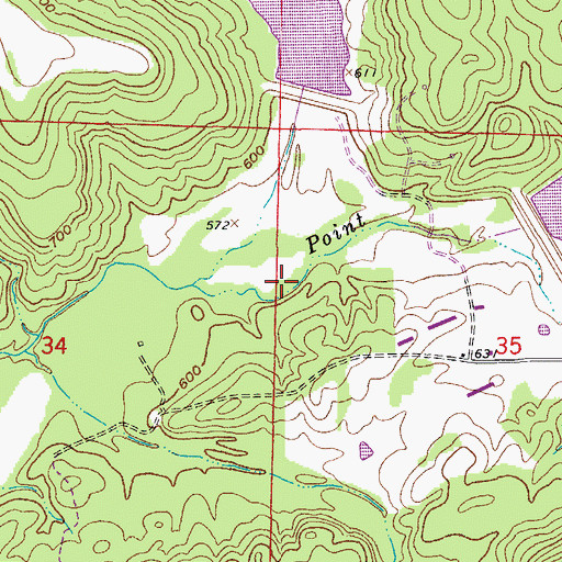 Topographic Map of East Fork Point Remove Site Two Reservoir, AR