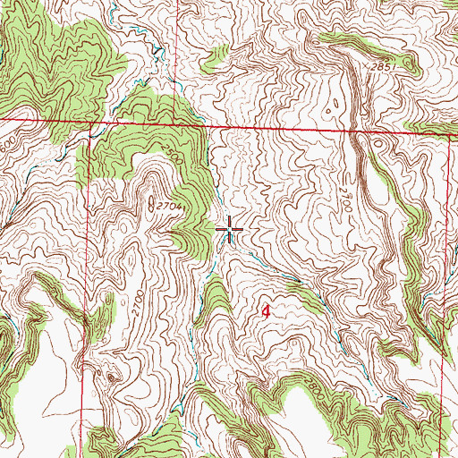 Topographic Map of Stratton Reservoir Dam, MT