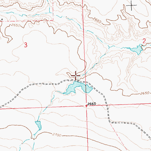 Topographic Map of J-5 Ranch Number 2 Dam, MT