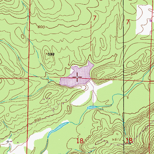 Topographic Map of East Fork Point Remove Site Three Dam, AR