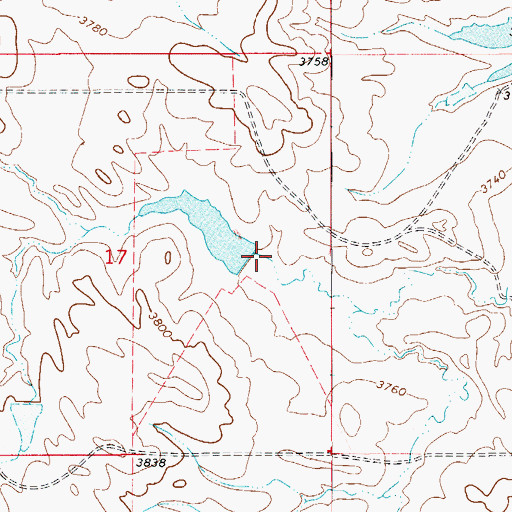 Topographic Map of Gerald Craft Number 5 Dam, MT